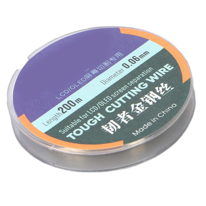 Ligne de coupe d'écran LCD de téléphone 200M Acier à haute dureté Fil de séparation d'écran LCD de téléphone 0,06 mm 0.06mm