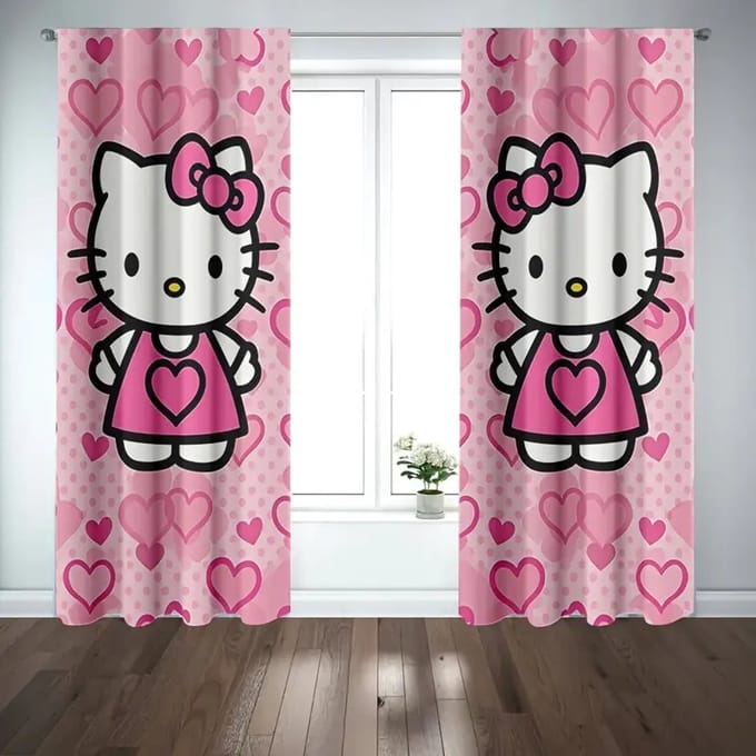 Hello Kitty gordijnen - 120 x 150 cm ( 2 stuks van 60 cm )