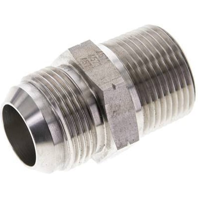 JIC  Dubbele Nippel UN 1-5/16''-12 X 1'' NPT RVS 140bar