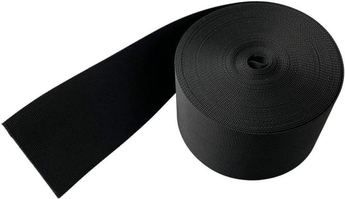 Nylon Band - Webbingband Singelband - Projecten Verstevigen - Hoge Treksterkte - 10 meter - Zwart