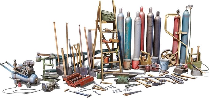 Modelbouw Gereedschap Set 1/48 Schaal - Miniatuur Handgereedschap