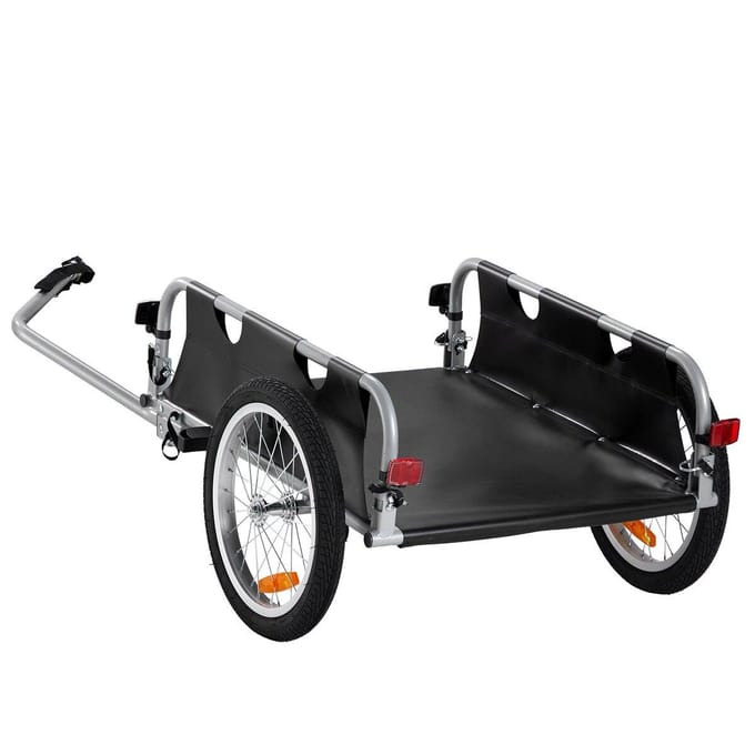 Fiets Cargo Trailer, Laadvermogen 100 lbs, Robuuste Fiets Aanhanger Kar, Opvouwbaar Compacte Opslag & Snelle Ontkoppeling met Universele Koppeling, 16  Wielen,