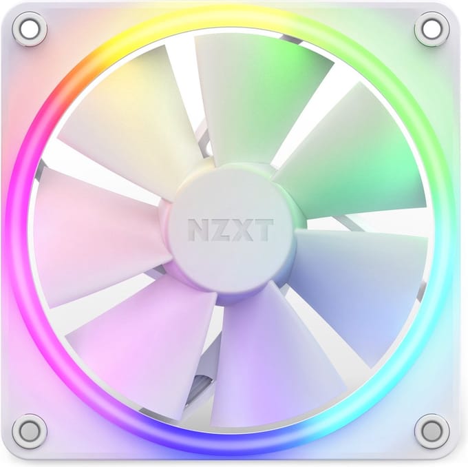NZXT F120 RGB - White - Case ventilator - 120mm - Wit met RGB-licht - 28 dBA
