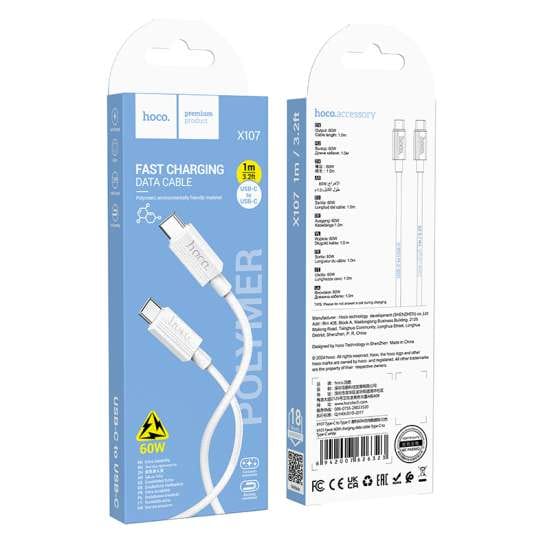 Hoco 60W USB-C naar USB-C Kabel Wit (1 meter)