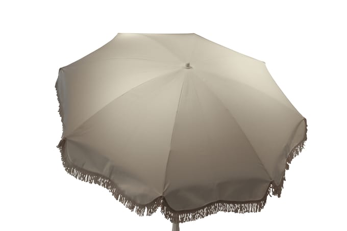 Jan Kurtz Retro parasol met franjes - wit