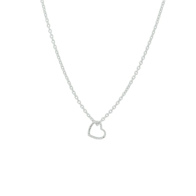 collier hart 40 - 42 - 44 cm zilver gerhodineerd