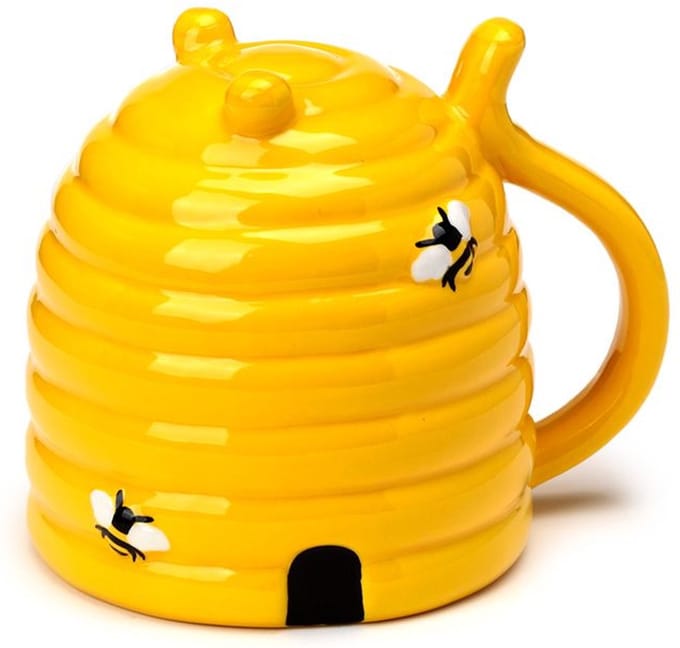 Puckator - Mok / Beker - Upside Down Mug - Bijenkorf - 300 ml - Keramiek