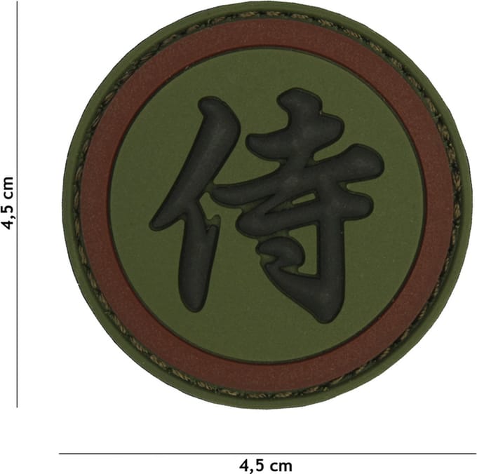 Embleem 3D PVC Samurai groen/bruin