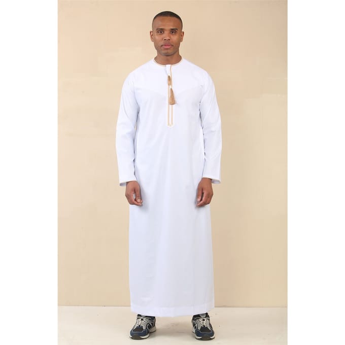 Omani Eid witte Thobe Saudi Emirati Jubba-jas voor heren