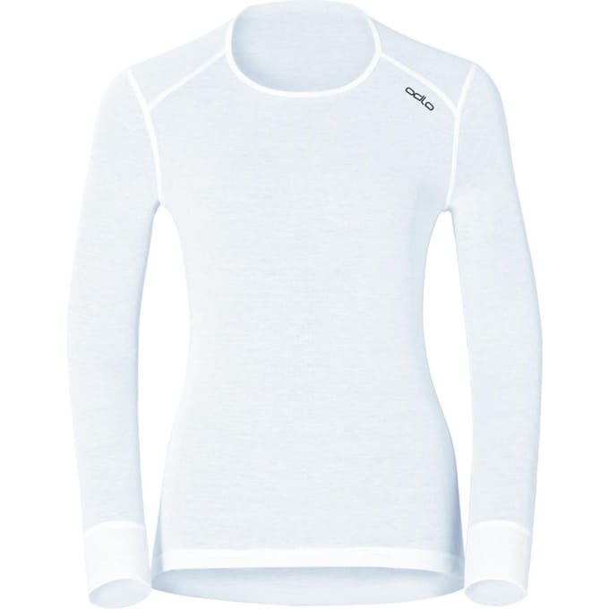 Odlo Maat M Bl Top Crew Neck L/S Active Warm Dames Thermoshirt - White