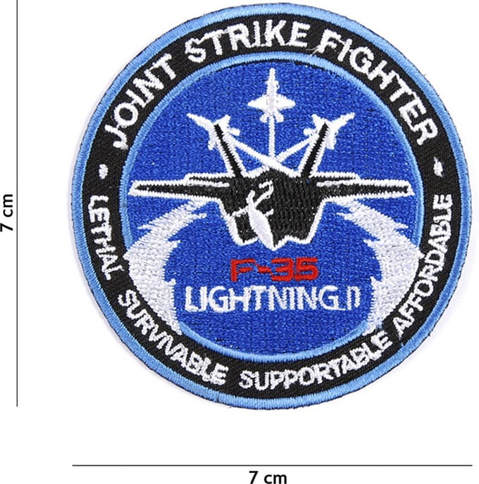 Embleem stof Joint strike fighter klein