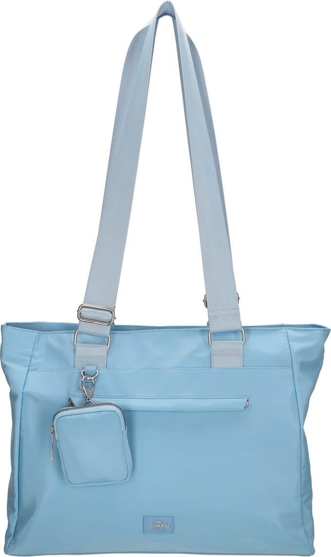 Charm London Odeon Schoudertas Shopper met Etui - Tote Bag - Dames Tas - Lichtblauw