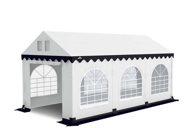 GO-PRO | 3x6 | Partytent | Wit-blauw | Incl grondframe