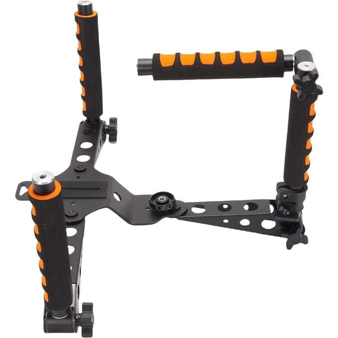 Camera Schoudersteun Rig Kit voor DSLR's Videocamera Stabilisator Kit met Verstelbare Hoogte Handvat Aluminiumlegering black