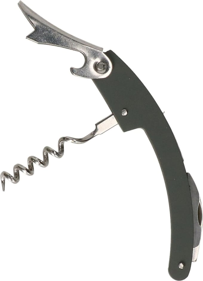 Excellent Houseware flesopener/kurkentrekker - kelnersmes - grijs