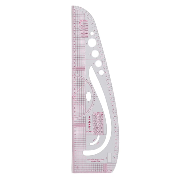 3245 Kleermakersliniaal Hoge Nauwkeurigheid Transparant Lichaam Professionele Plastic Multifunctionele Liniaal voor gray