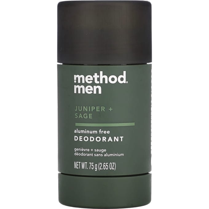 Method, men's, deodorant, aluminum-free, juniper + sage, 2.65 oz (75 g) gray