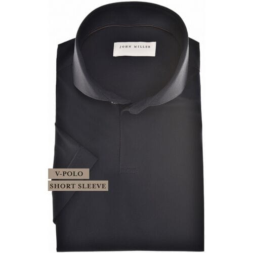 John Miller Polo Solid Color Short Sleeve Cutaway Stretch Navy / male