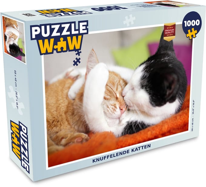 Puzzel Katten - Knuffel - Dierendag - Legpuzzel - Puzzel 1000 stukjes volwassenen