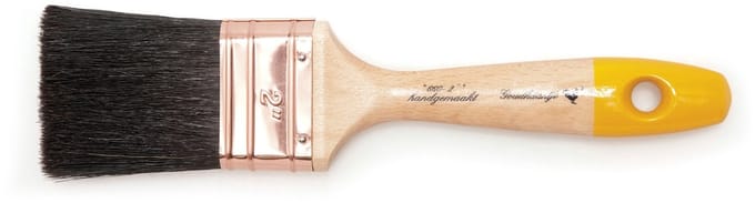 Platte kwast extra lang zwart haar dubbeldik serie 660 - 2,5"