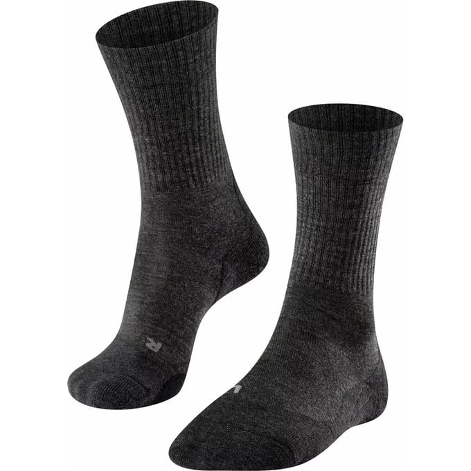 FALKE TK2 Wool anti-blaar dik wol functioneel materiaal wandelsokken heren grijs - maat 46-48