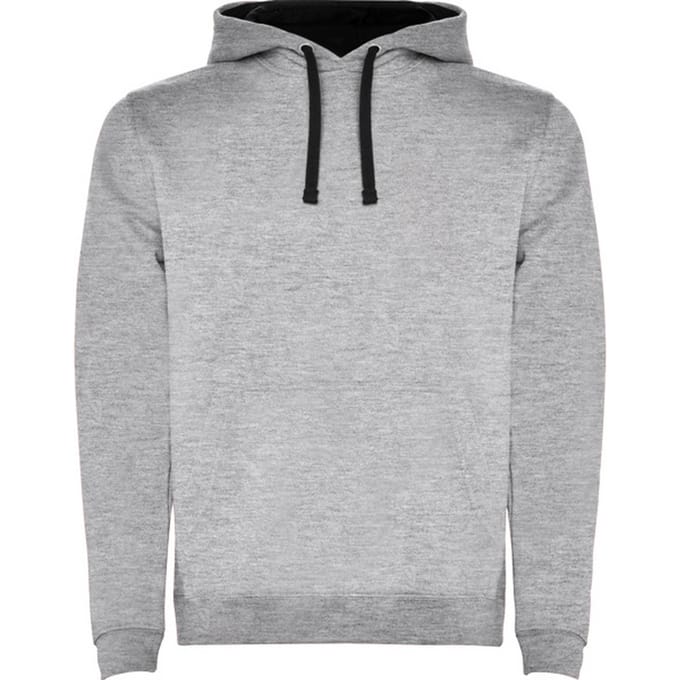 Roly Heren Urban Plain Heather Hoodie (Heide Grijs/Zwart)