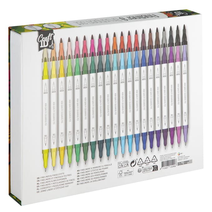 Kleurset fineline + brushpen 40 Delig in luxe box