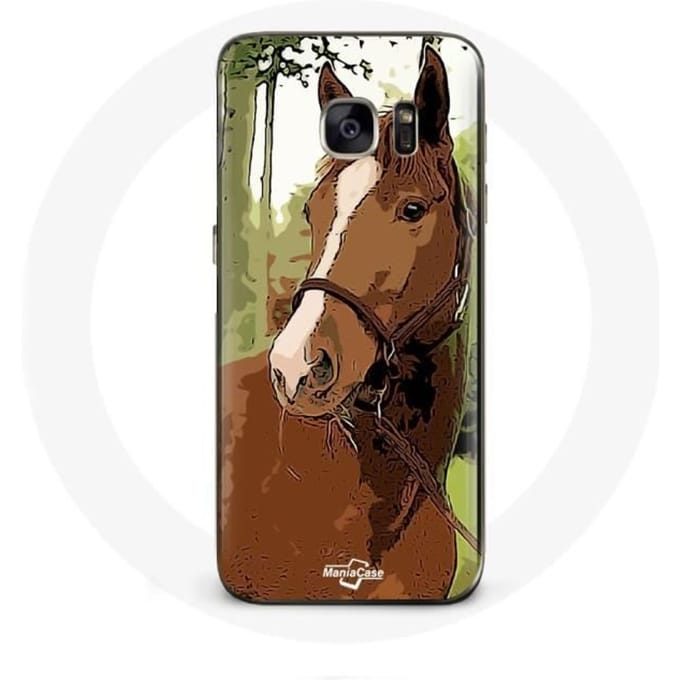 Coque - Samsung - Galaxy S7 - Marron - Race de cheval - Rigide marron