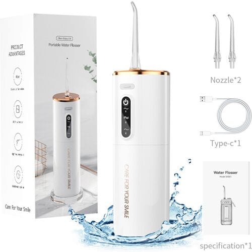 Rushi R-B31 elektrische monddouche, wit, 280 ml watertank, 1200 mAh batterij