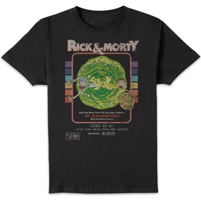 Rick and Morty A Hundred Days VHS t-shirt - Zwart - S
