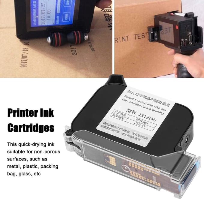 Zwarte sneldrogende inktcartridges voor de 530 handheld datumcoder inkjetprinter