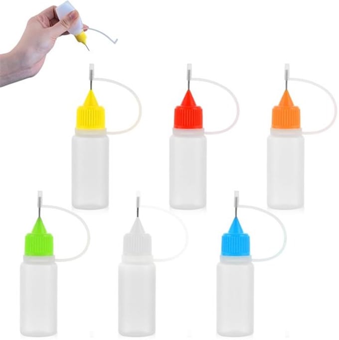 Allecto - Set van 6 Precisie Lijmafleveringsflessen - 10ml