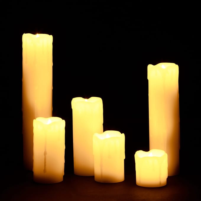 48x LED kaars - set - echte was - warm wit licht - werkt op batterijen