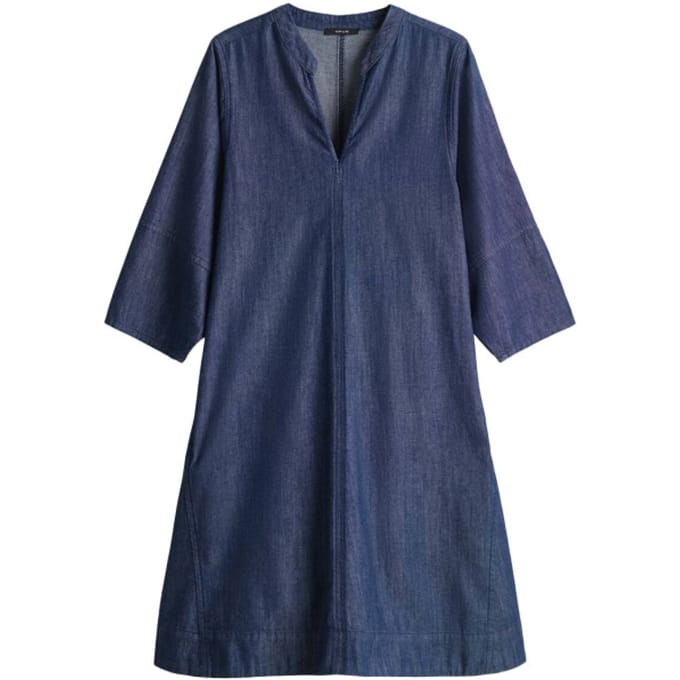 Knie-lange denimjurk met V-hals model 'Wonema'