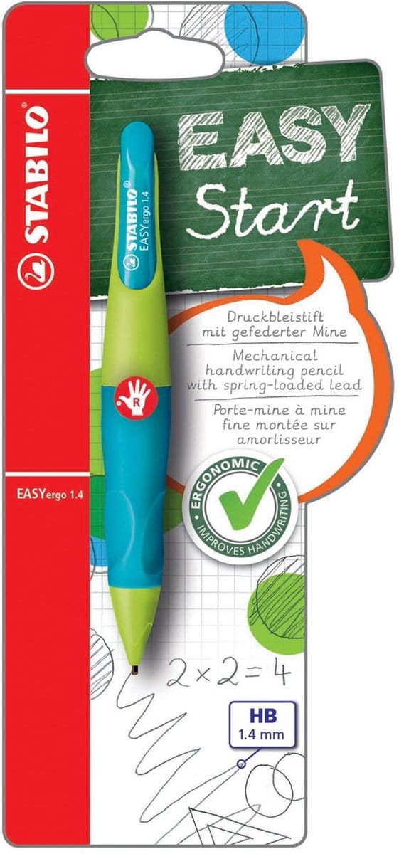Vulpotlood stabilo easyergo hb 1.4mm rechts lim/bl | 5 stuks
