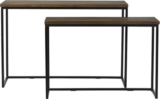 Light & Living - Side BRYSON - 120x40x82cm - Bruin - Set van 2