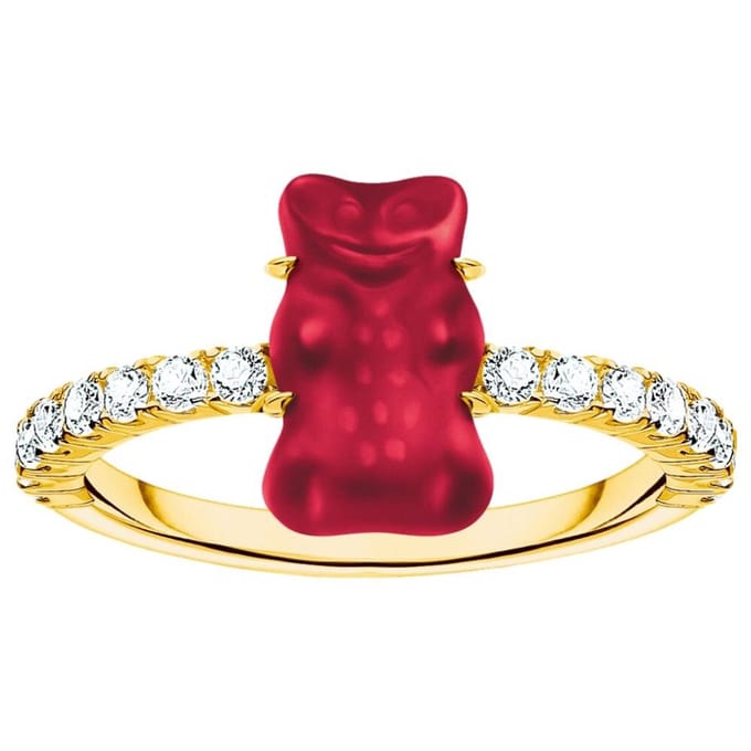 Thomas Sabo - TR2459-414-10-60 - Ring - 925 zilver - Dames - Goldbär rood - Ringmaat 60
