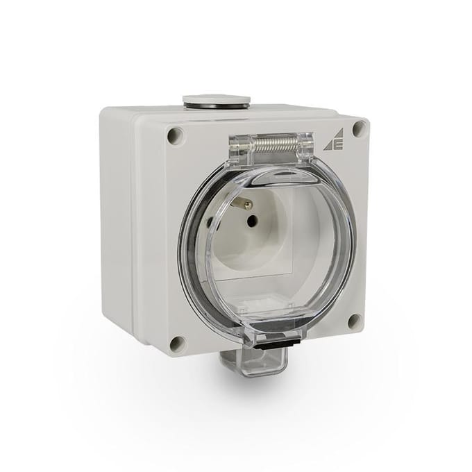 ELEKTRO-PLAST OPATÓWEK AQUA66 - Hermetisch Stopcontact - Grijs - 16A - 250V