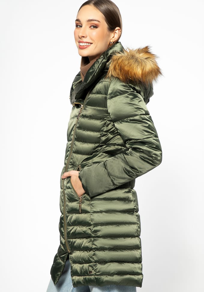 Wittchen Dames Donsjack met Asymmetrische Sluiting Groen Nylon