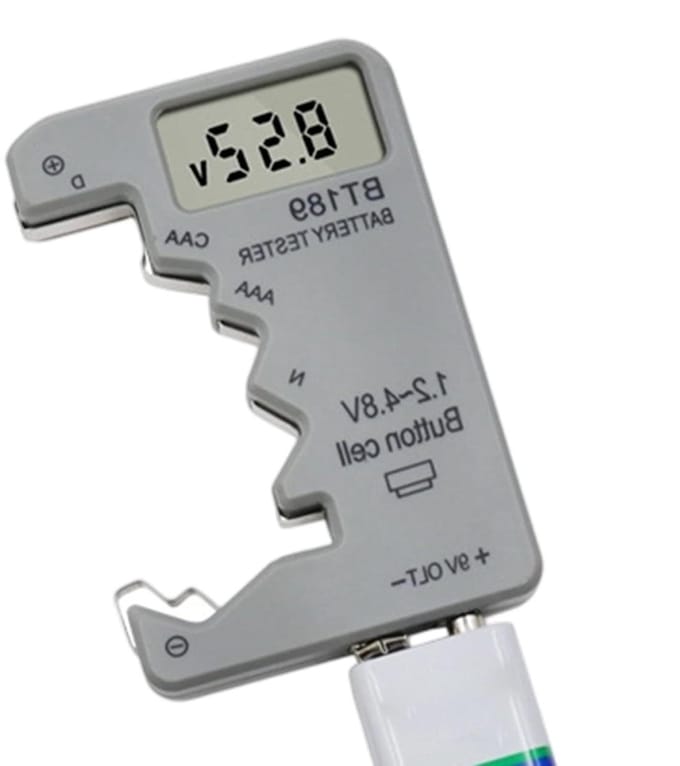 Digitale Batterijtester - Energiemeter Capaciteitsmeter - Apparaat Onderhoud - Helder Beeldscherm - Compact Ontwerp - Zwart