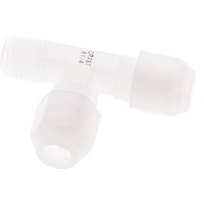 6x8mm & R1/4'' PVDF haakse slangkoppeling met buitendraad 10bar/145psi