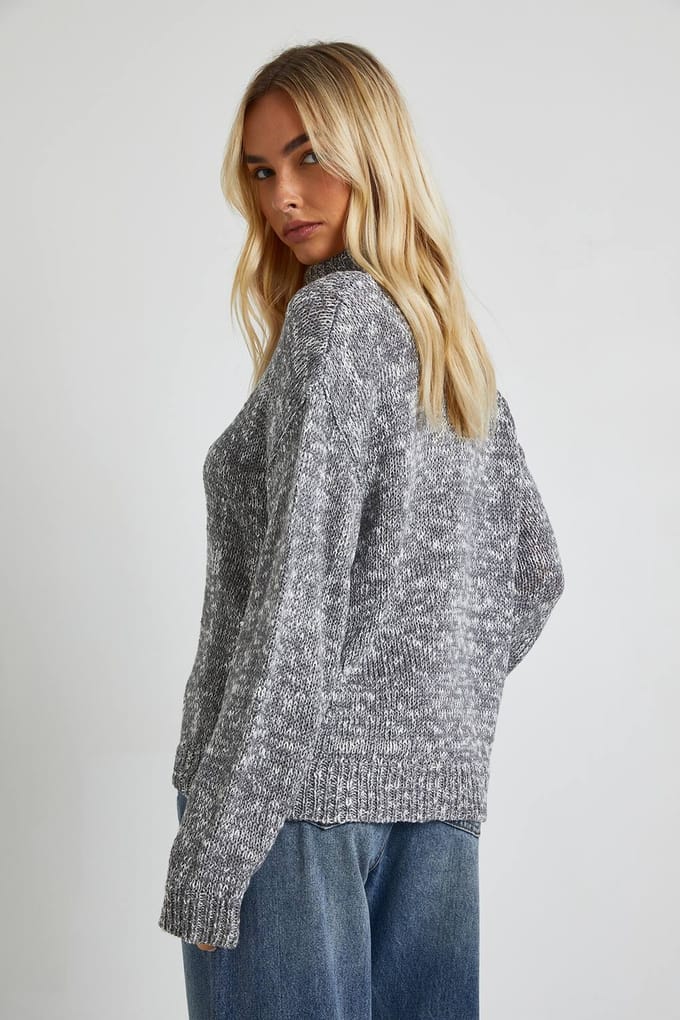 boohoo Dames Rolkraag Marl gebreide trui | Grey | Maat: Medium