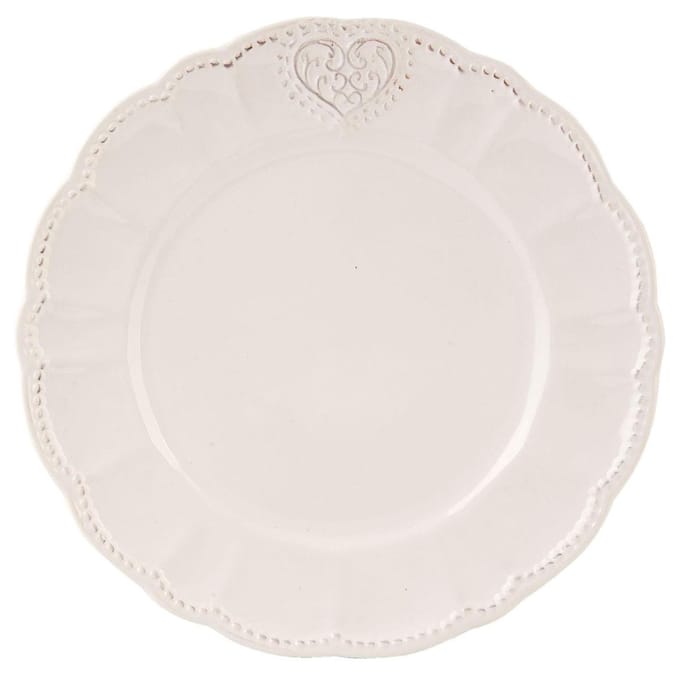 Clayre & Eef Ontbijtbord Ø 21 cm Beige Keramiek