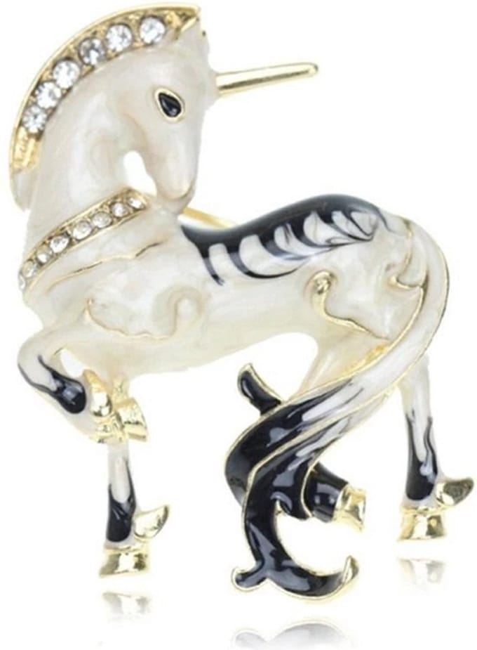 Broche 025 Eenhoorn wit