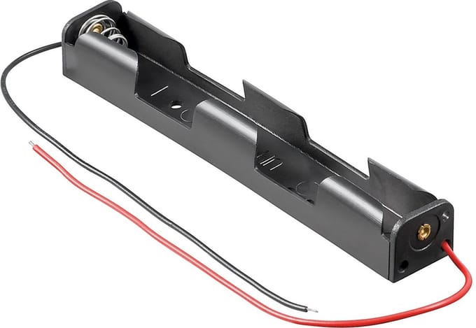Batterijhouder voor 2 AA-batterijen - kabel met open einde