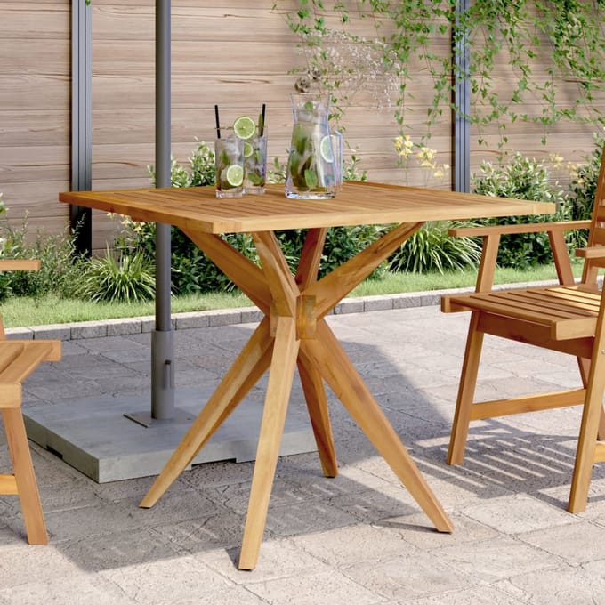 vidaXL - Tuintafel - vierkant - 85x85x75 - cm - massief - acaciahout