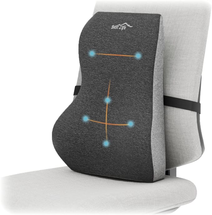Best Life Rugkussen - Rugsteun Onderrug - Lendekussen - Zitkussen Orthopedisch - Auto