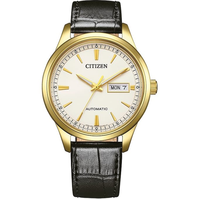 Citizen NY4059-09AC Horloge - Leer - Zwart - Ø 40 mm