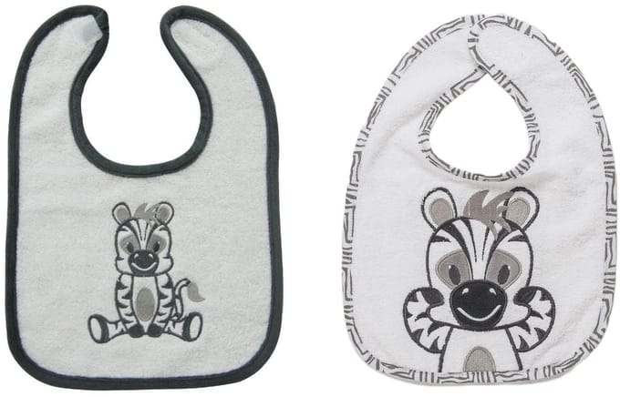 Zebra - slabbetjes - set van 2 stuks