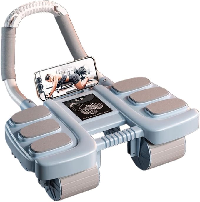 Buikspierwiel - Buiktrainer Roller - Core Training - Automatische Terugslag - 42 cm Lengte - Blauw